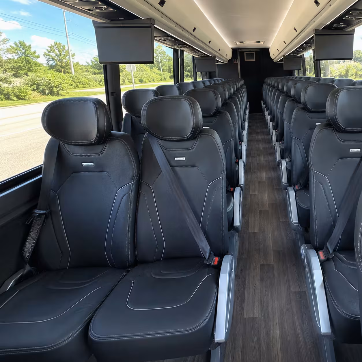 vista charter bus rental interior